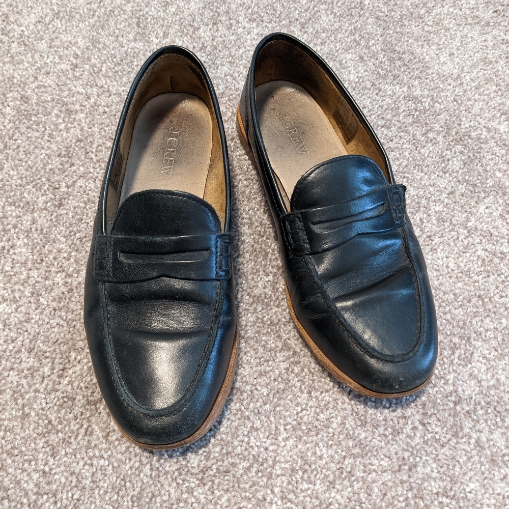 J. Crew Black Penny Loafers